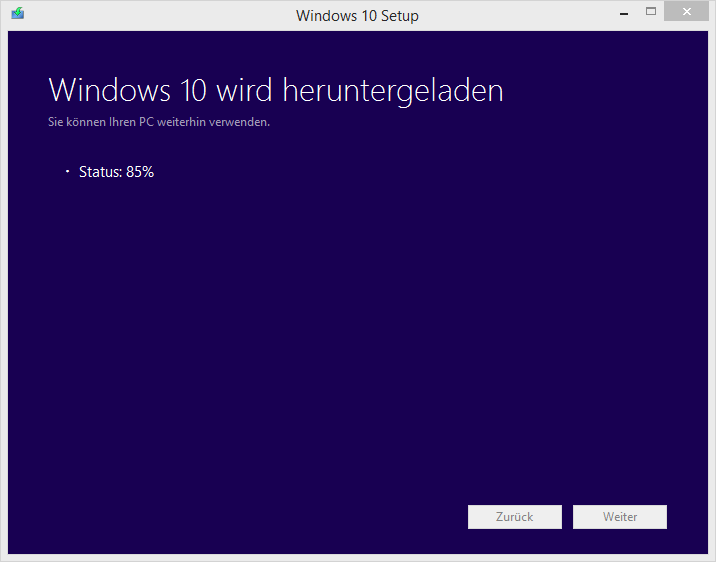 Ahh, Windows wird heruntergeladen