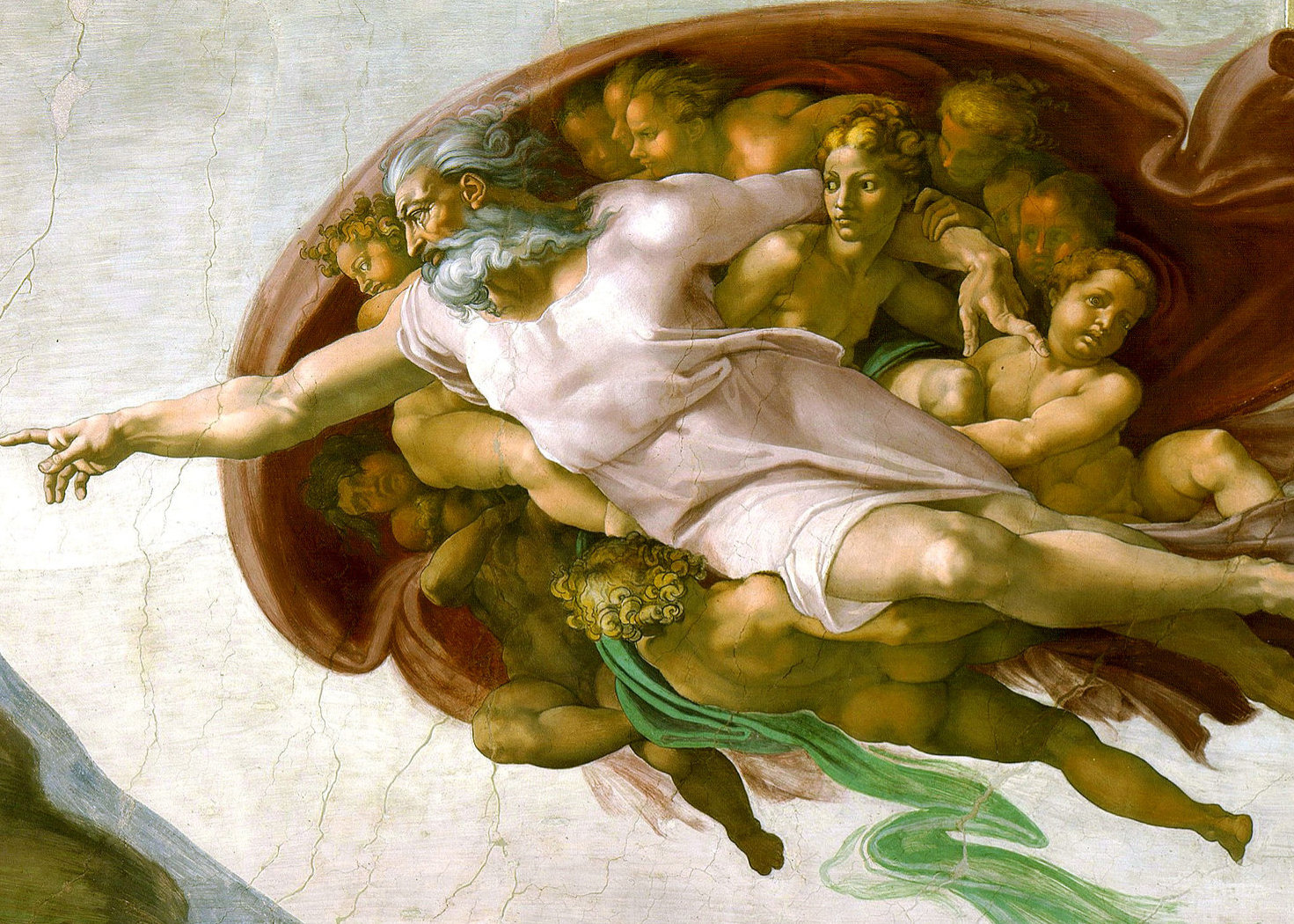 Ausschnitt aus Die Erschaffung Adams von Michelangelo (Public Domain)
